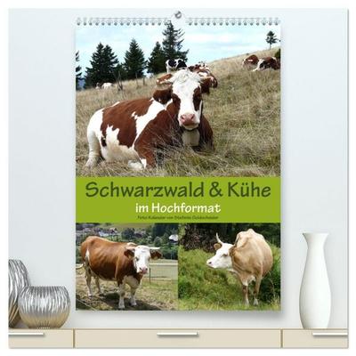 Schwarzwald und Kühe im Hochformat (hochwertiger Premium Wandkalender 2027 DIN A2 hoch), Kunstdruck in Hochglanz
