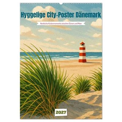 Hyggelige City-Poster Dänemark (Wandkalender 2027 DIN A2 hoch), CALVENDO Monatskalender