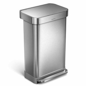 Simplehuman Mülleimer CW2024, silber, aus Edelstahl, 45 Liter