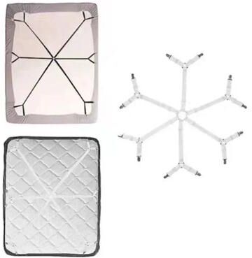 Uplift Treasures Adjustable Bed Sheet Fastener Clips Anti Slip Strap Set b white 1pc