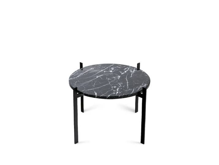 OX Denmarq Single Deck Tablettisch Marmor Schwarz, Schwarzes Gestell
