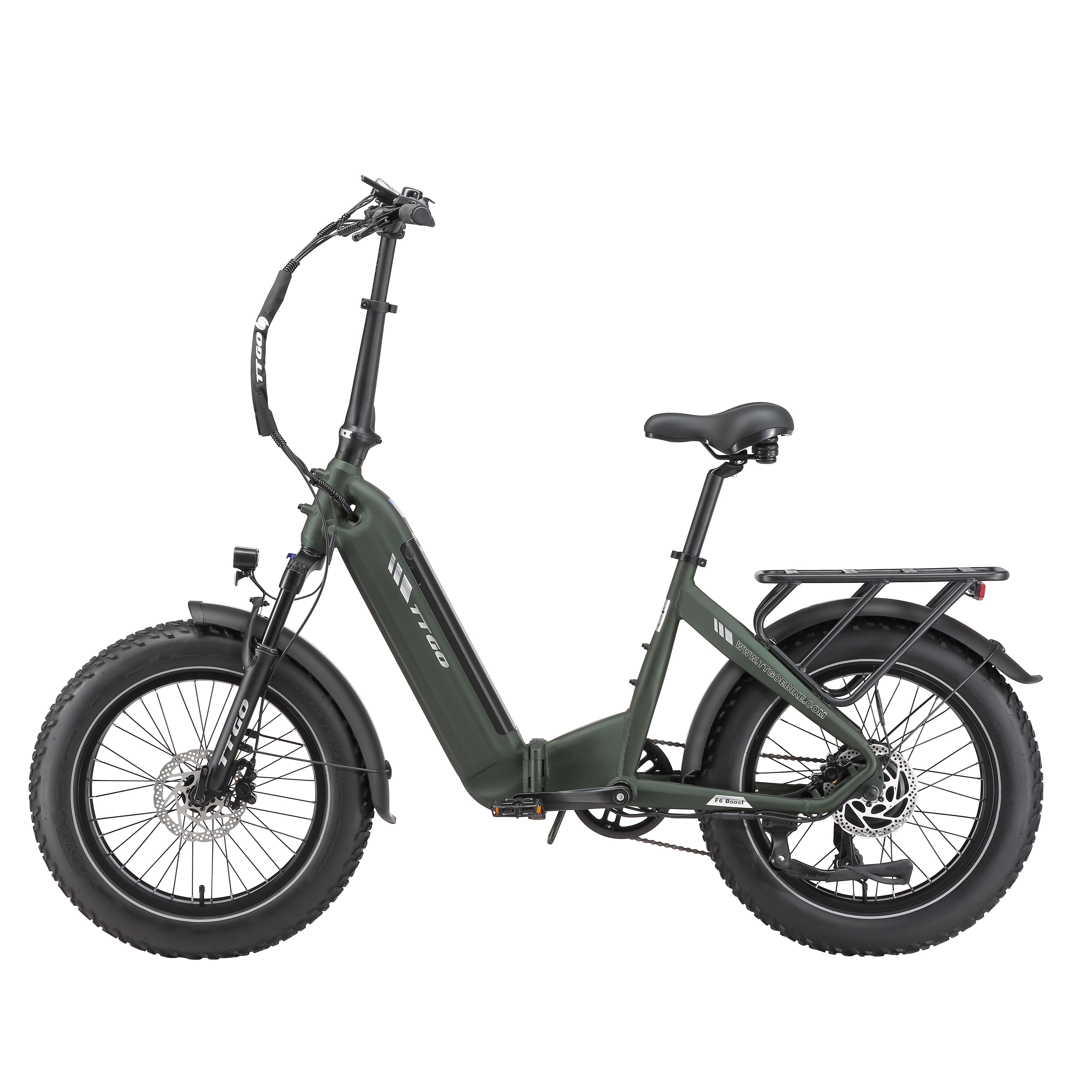 F6Boost 20 Zoll E-Bike 6061 Aluminium, sperrbare Federgabel, 48V 18Ah Akku, 70Nm Heckmotor, Drehmomentsensor, Hydraulikbremsen, bis 140km Reichweite