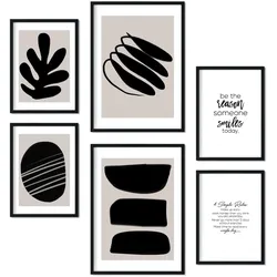 POSTER Set Mit 6 In Schwarzweiss Sammlung A3 & A4 Rahmenlos
