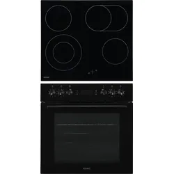 KOENIC KBC 2421 A1 B, Einbaukochset (Elektrobackofen & Glaskeramikkochfeld) (Glas, A+, 70 l)