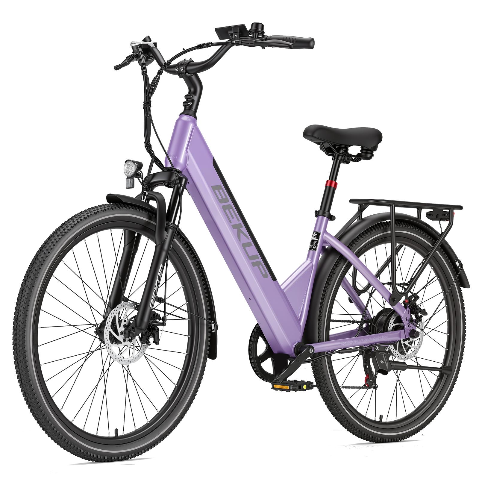 V1 Stadt-Elektrofahrrad, 26 Zoll, 250W, 36V 14,5Ah, 25 km/h, 125 kg, lila