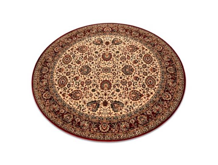 rugsx KASHQAI Wollteppich Orientteppich beige/Rotwein Rund 120 cm