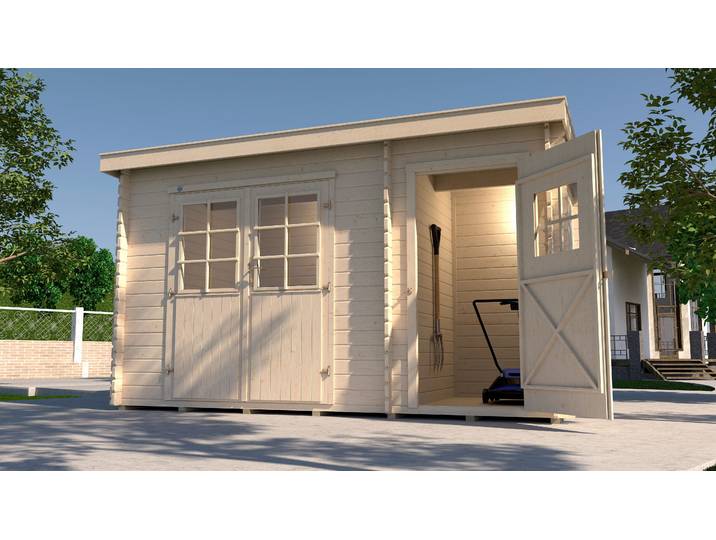 Gartenhaus WEKA Gr.1 , beige (naturbelassen), Fußboden im Gartenhaus, Massivholz, Gartenhäuser, Gartenhaus