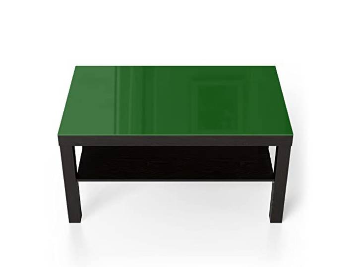 DEQORI Glastisch schwarz groß 90x50 cm Unifarben - Dunkelgrün ausgefallener Beistelltisch aus Glas Hochglanz Couchtisch fürs Wohnzimmer moderner Couch Tisch mit Design