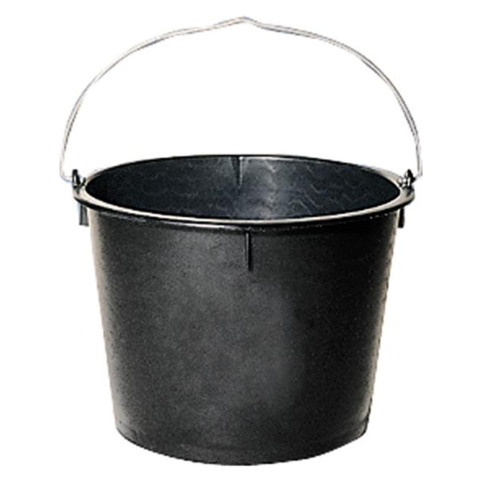 HP Autozubehör Baueimer 12 l mit Kreuzboden schwarz Recycling-Kunststoff (12 l) (1101211)