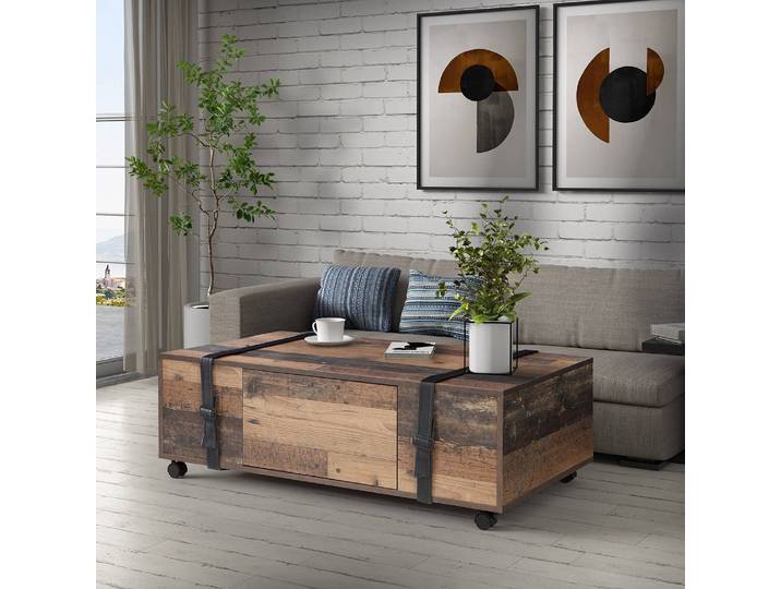 Couchtisch Weta 110 x 36 x 60cm Schwarz/Braun