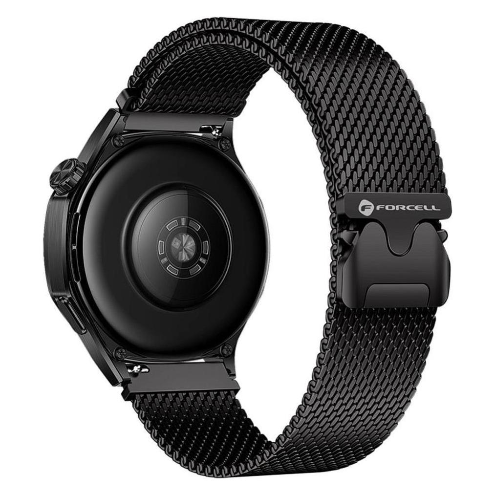 Forcell Strap F-DESIGN FS10 stailess steel strap for SAMSUNG Watch 22 mm black (22 mm, Edelstahl (geflechtet)) (5903396392559)