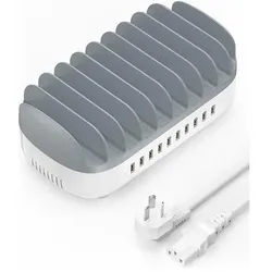 Orico DUK-10P-V1 (10 Ports), USB Ladegerät, Weiss, Grau