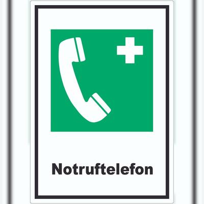 HB-Druck Notruftelefon Aufkleber A0 (841x1189mm)
