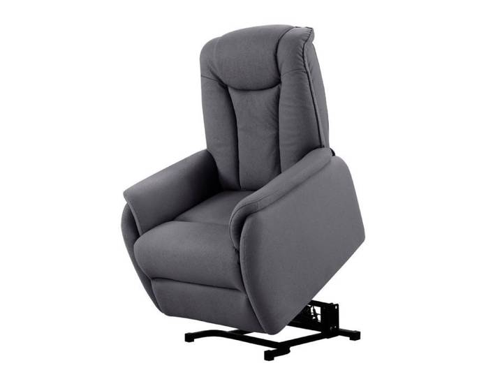 Fauteuil relax releveur tissu polyester imitation cuir gris foncé - PANAME