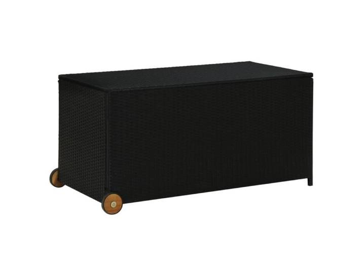 Boîte de rangement de jardin - SONEW - Noir - Résine tressée - 310 L - 130x65x115 cm