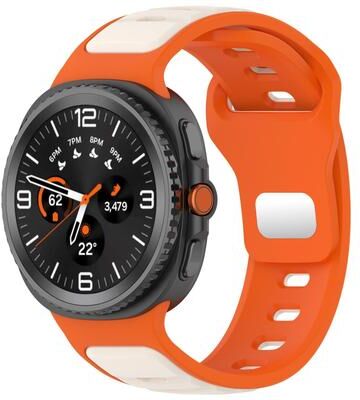 Everyday Crate Samsung Galaxy Watch8 Classic Silicone Watch Band Dual Color Adjustable Sport Strap orange Starlight