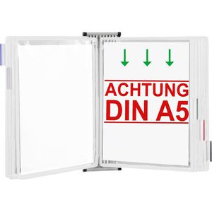 Tarifold Sichttafelsystem 415102, A5, Wandhalter, weiß, inkl. 10 Sichttafeln