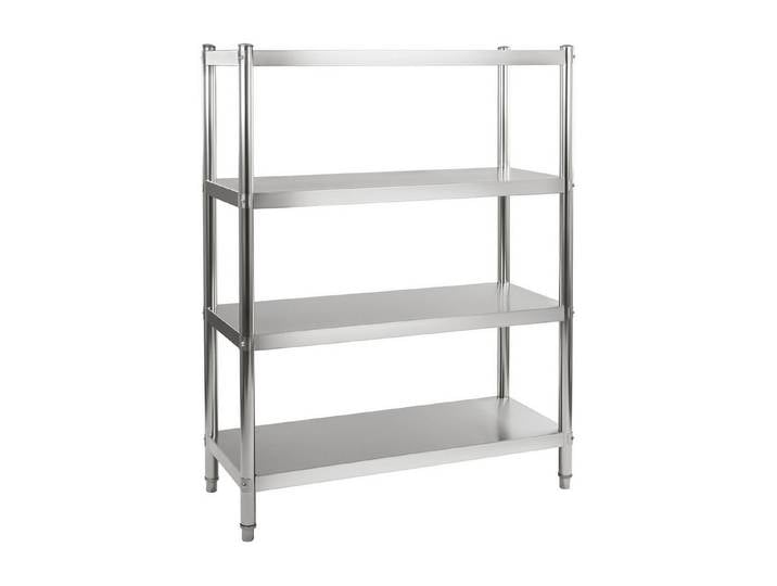 Royal Catering Standregal 120x48,5x155 cm Küchenregal Edelstahlregal Edelstahl Gastro 4 Ablagen