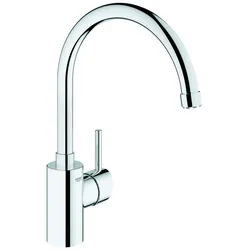 GROHE Concetto Einhand-Spültischarmatur, Ausladung 224mm, Niederdruck, hoch, schwenkbar, 31132001