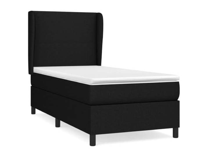 PUGYNBK Boxspringbett, 80 x 200 cm, Schwarz Verstellbares Kopfteil, Taschenfederkernmatratze, mittelhart, atmungsaktiver Bezug