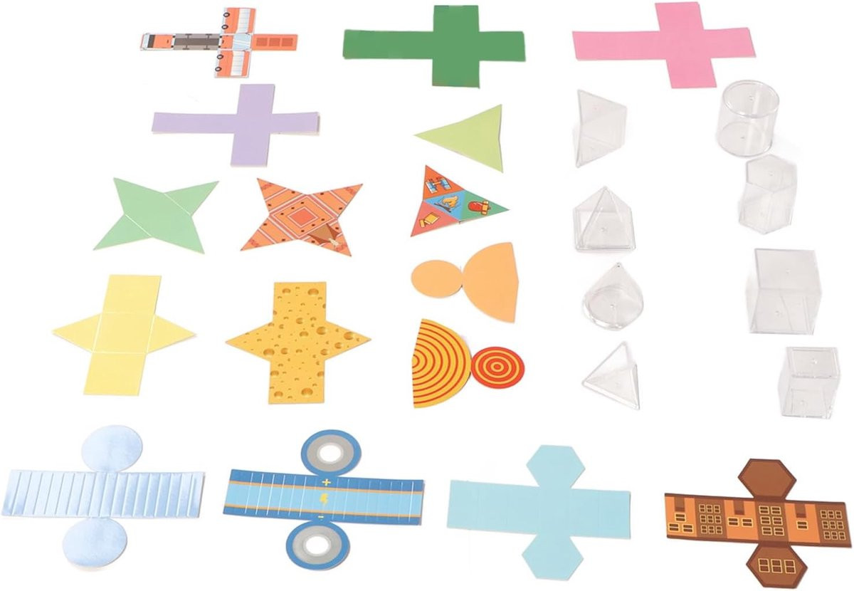 Dailygoods Geometrische Modellen 8 Stuks - Transparante 3D-Vormen met Verwijderbare Deksels voor STEM-Vaardigheden