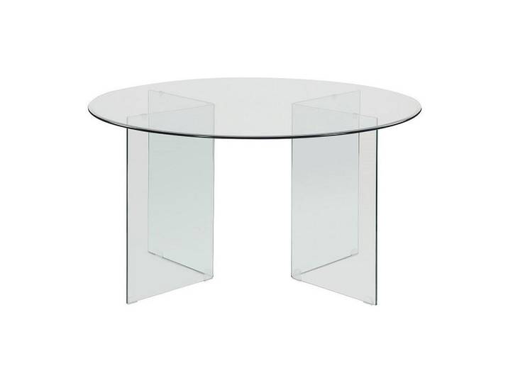 Vente-Unique Esstisch - 6 Personen - glas - transparent Adamo, Transparent, Glas, Uni, Rund, 137x77x137 cm, Esszimmer, Esstische