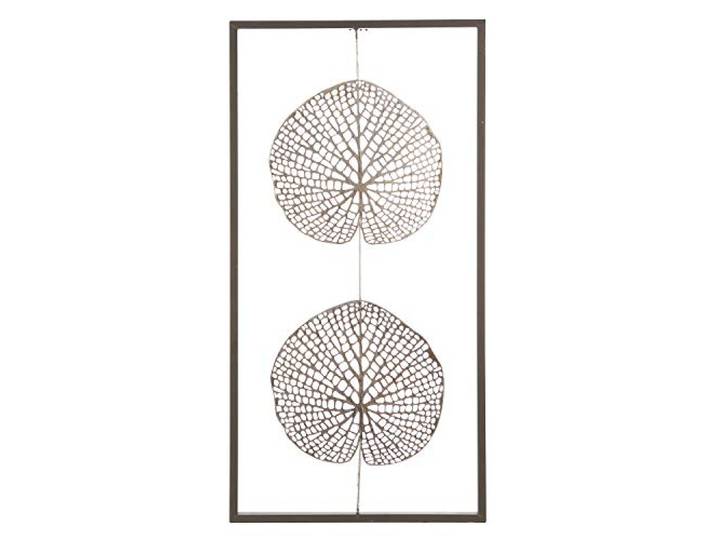 Casablanca - wanddecoratie - van metaal met 2 antiek-zilverkleurige bladeren H 61 cm