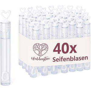 WeddingTree Seifenblasendose weiß, 5ml, Vorteilspack, 40 Stück