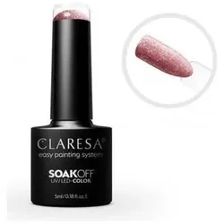 Claresa, Nagellack, Soak Off UV/LED Gel Full Glitter 4.5ml (Rosa, UV-Gel Lack)