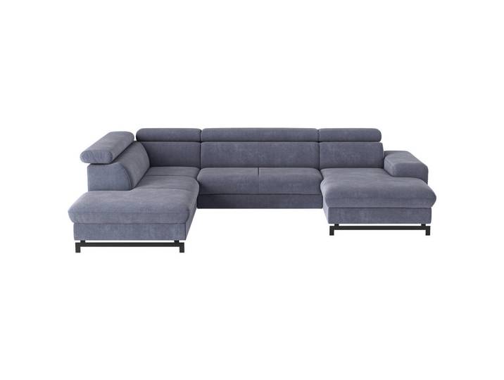 Wohnlandschaft, Blau, 328x215 cm, Textil, 6-Sitzer & Liegefunktion, MID.YOU