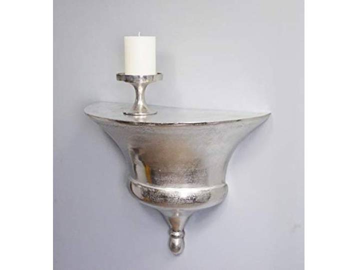 MichaelNoll Wandkonsole Aluminium Silber Ablage Wandregal, Deko Modern aus Metall, Wohnzimmer und Flur, 52 cm