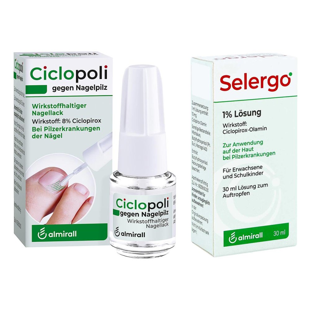 ALMIRALL HERMAL GmbH Ciclopoli gegen Nagelpilz (3.3 ml) + Selergo 1% Lösung (30ml) 08102556