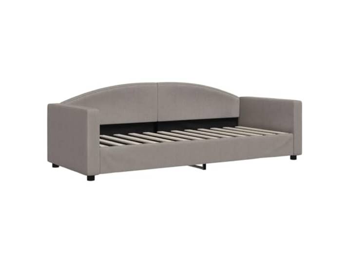KTHLBRH Schlafsofa mit Matratze, Taupe, 80 x 200 cm, aus Stoff Gestell aus Holz und Metall, komfortabler Schaumstoff, Lattenrost-Design, für Gäste