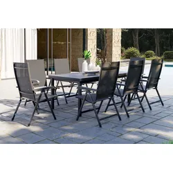KETTLER BasicPlus Garten-Essgruppe, 8 Personen, ausziehbarer Tisch 180–240 cm, Aluminium/Textilene