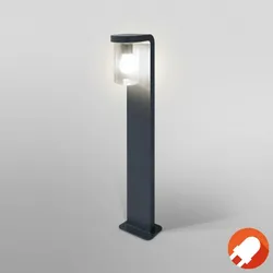 80cm Osram Wegeleuchte modern stilvoll Aluminium Anthrazit klarer Glaszylinder