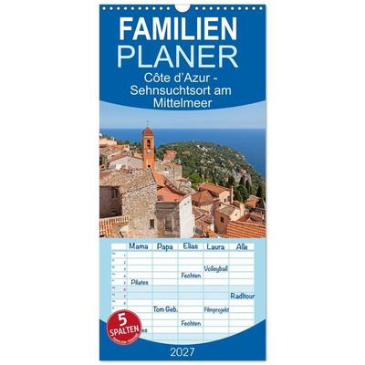 Familienplaner 2027 - Côte d’Azur - Sehnsuchtsort am Mittelmeer mit 5 Spalten (Wandkalender, 21 x 45 cm) CALVENDO