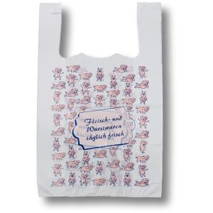 dm-folien Plastiktüten Schweine, transparent, 28 x 48 x 14cm, mit Hemdchenträgern, 1000 Stück