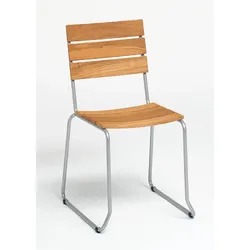 Outdoor Stuhl Balcony mit Teak Belattung Gestell Edelstahl geschliffen Belattung...