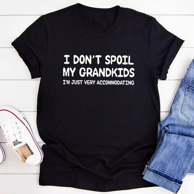 I Don't Spoil My Grandkids T Shirt Black Heather L