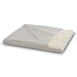 Biederlack Fransenplaid silver 130x170 cm