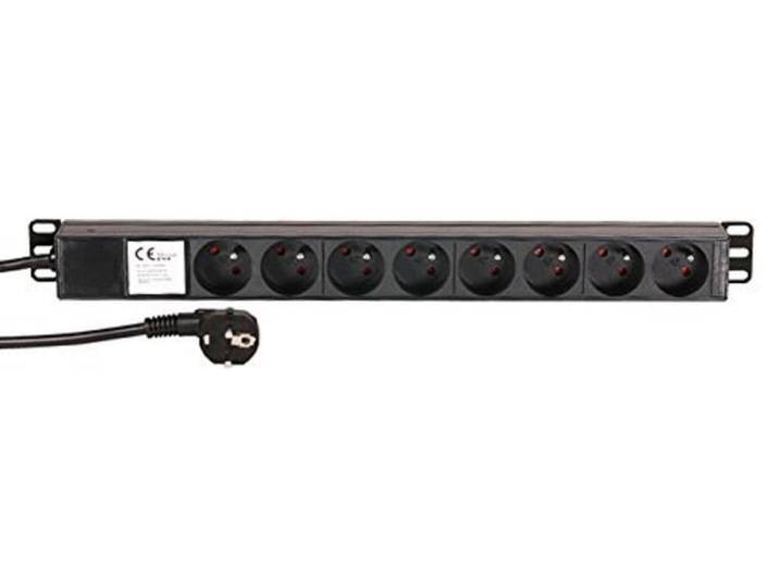 Adam Hall Cables 87478 - Multiprise 8 prises 19 pouces 1U\, norme française