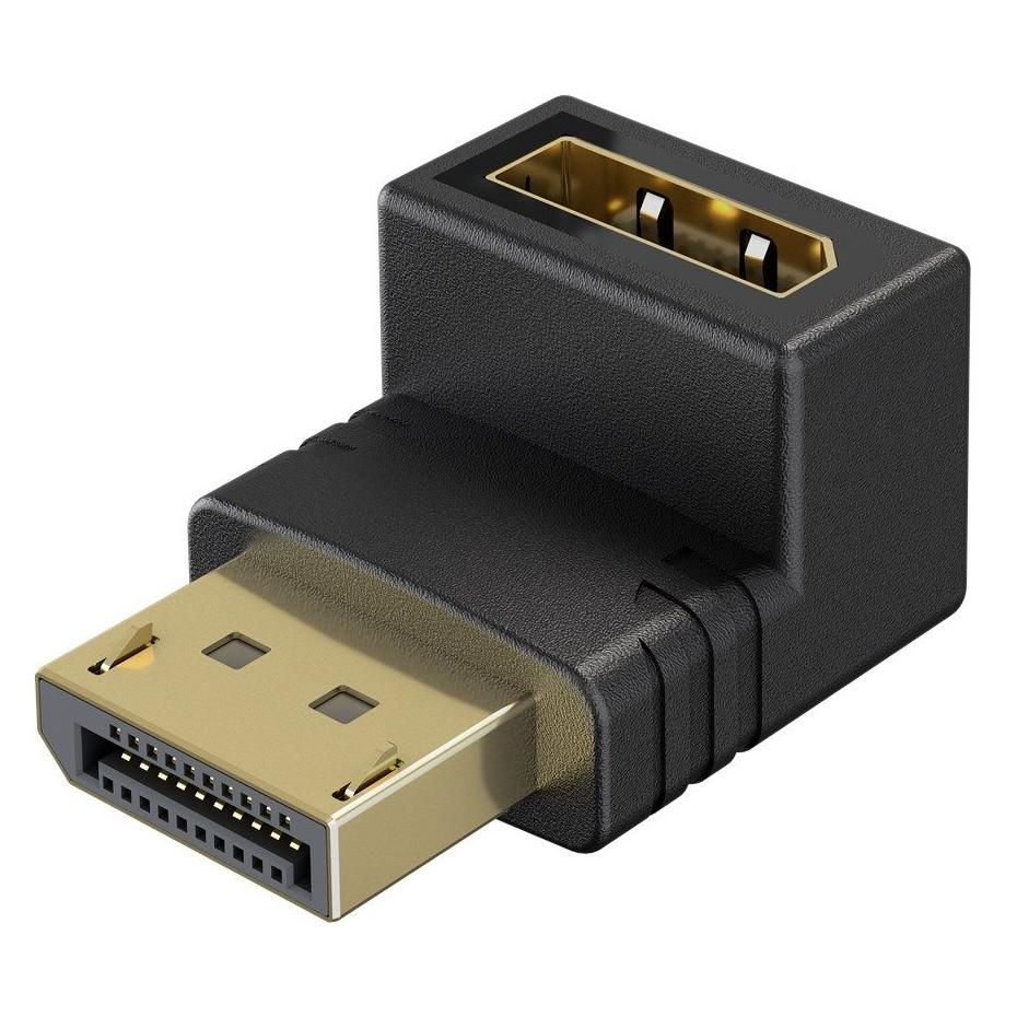 Goobay DisplayPort-Winkeladapter 90° nach oben Schwarz (DisplayPort, DisplayPort) (77129)