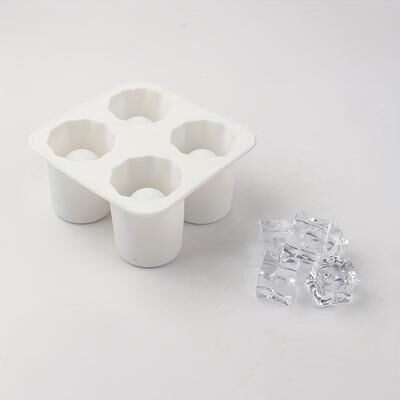 The Handy Homestead Silicone Ice Shot Glass Mold Cup Cocktail Ice Cube Tray white
