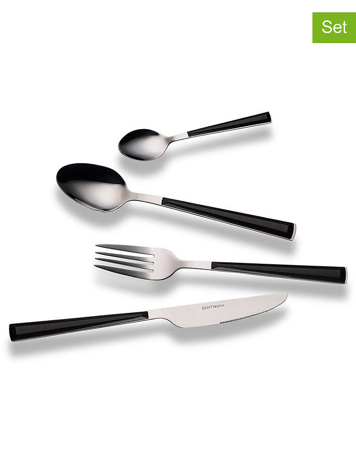 Echtwerk 16tlg. Besteck-Set "Basic" in Schwarz - onesize