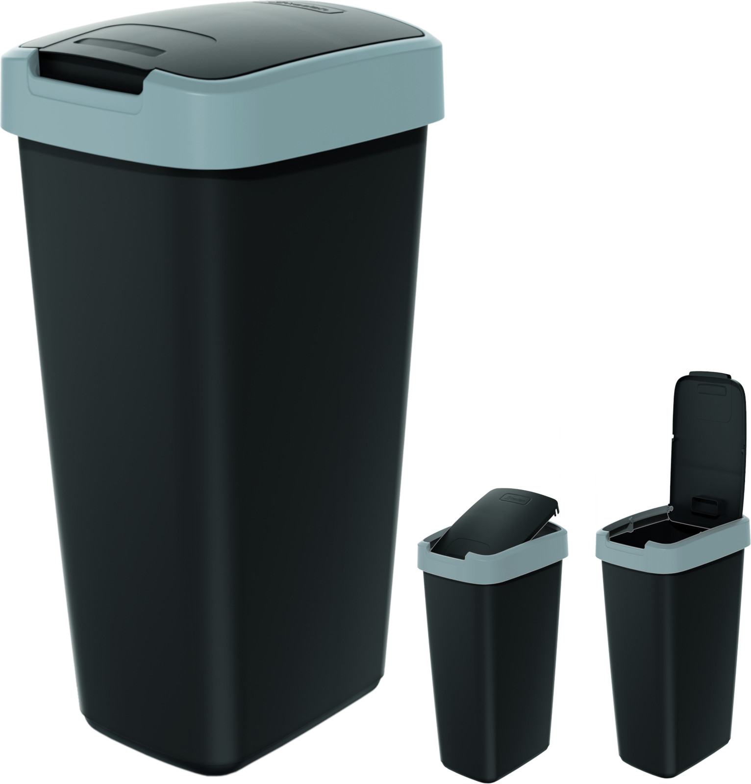 Prosperplast Afvalbak COMPACTA Q NSAB25 - Grijs/Zwart