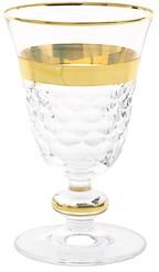 Classic Touch Set of 6 Short Stem Glasses with Gold and Crystal Detail