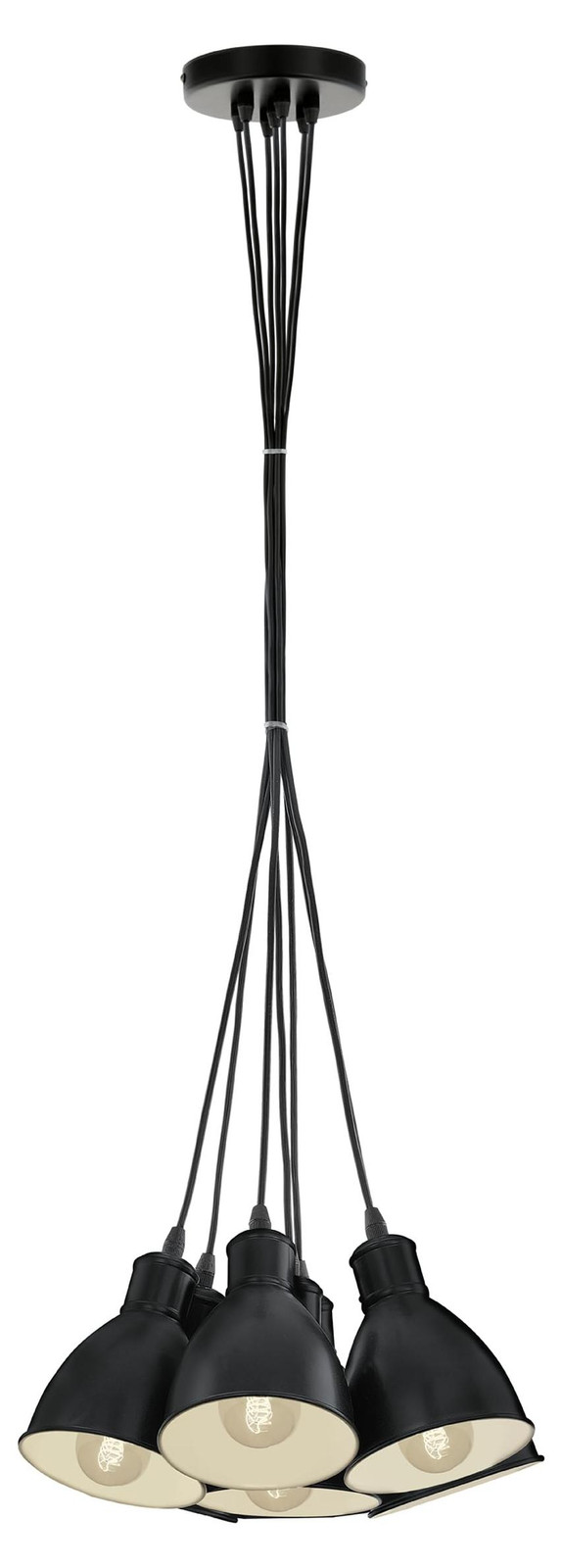 Eglo Priddy Flexibele Hanglamp Zwart en Wit Staal IP20 Klasse I