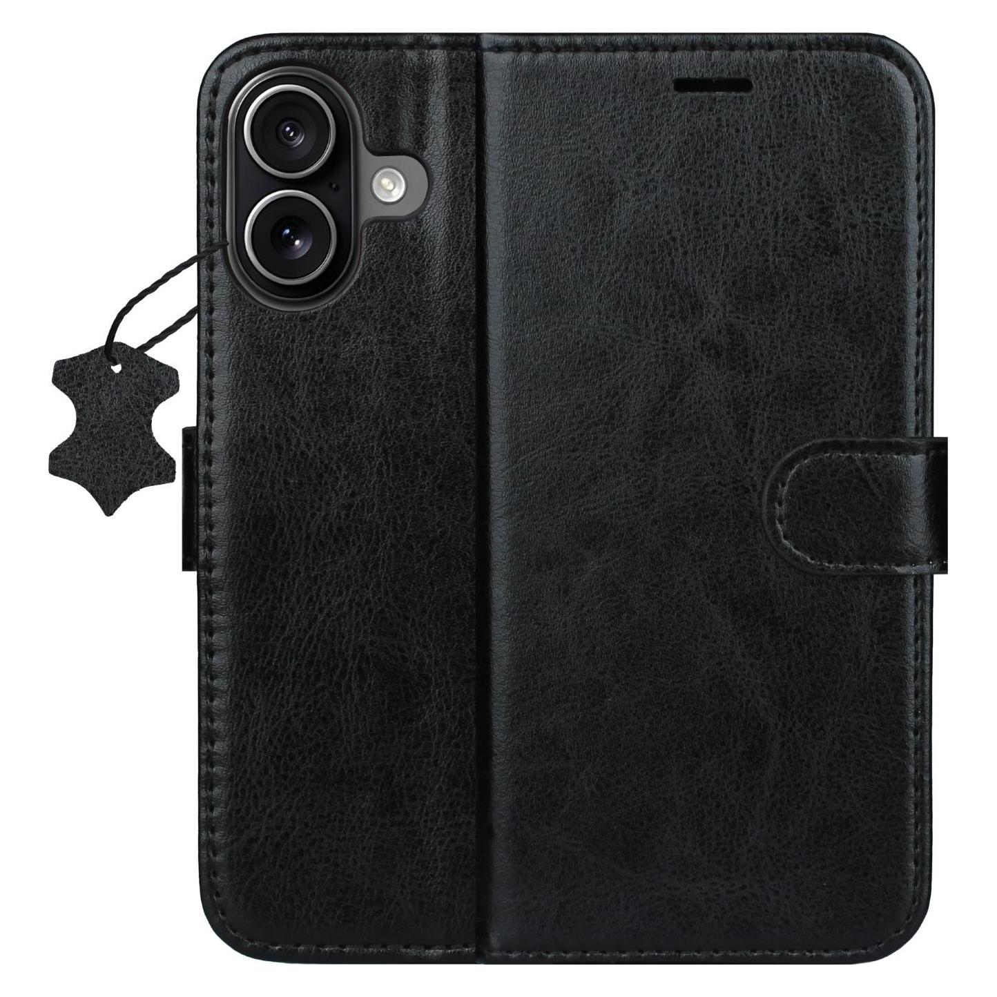 OEM Smart Luxe Lederhülle für das iPhone 16 6,1" in Schwarz (Apple iPhone 16) (GSM277053)