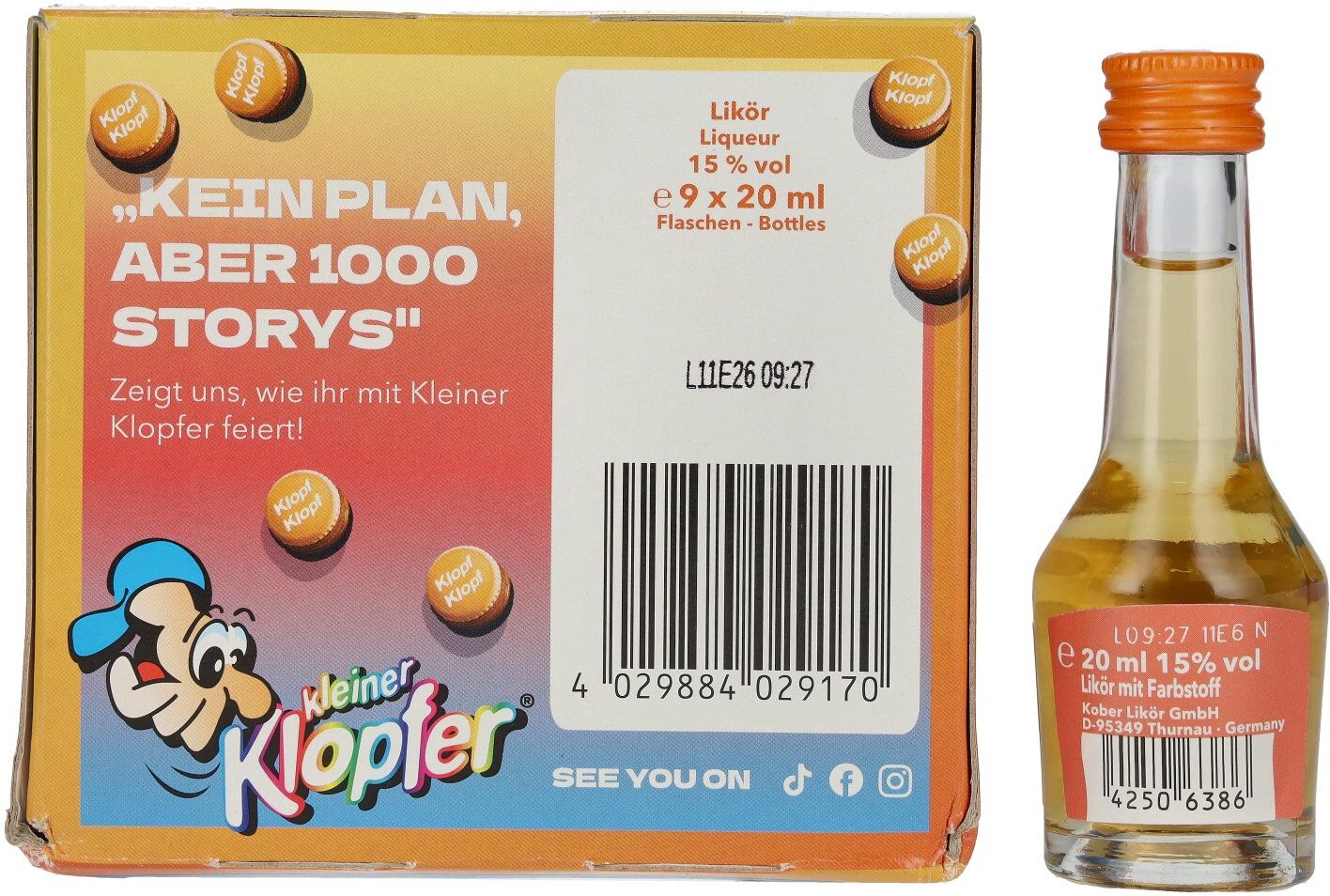 Kleiner Klopfer Eistee Peach 15% Vol. 9x0,02l