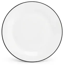 BONBISTRO Teller flach 20cm Schwarzer Rand  Basic White - 6 Stück